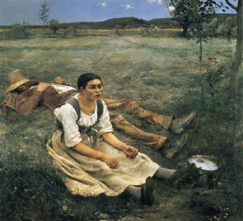 Jules Bastien-Lepage The Haymakers Norge oil painting art